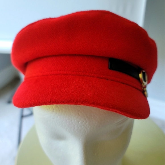 River Island Girls Red Charm Baker Boy Hat UK 5 - 12 yrs old - Picture 4 of 11